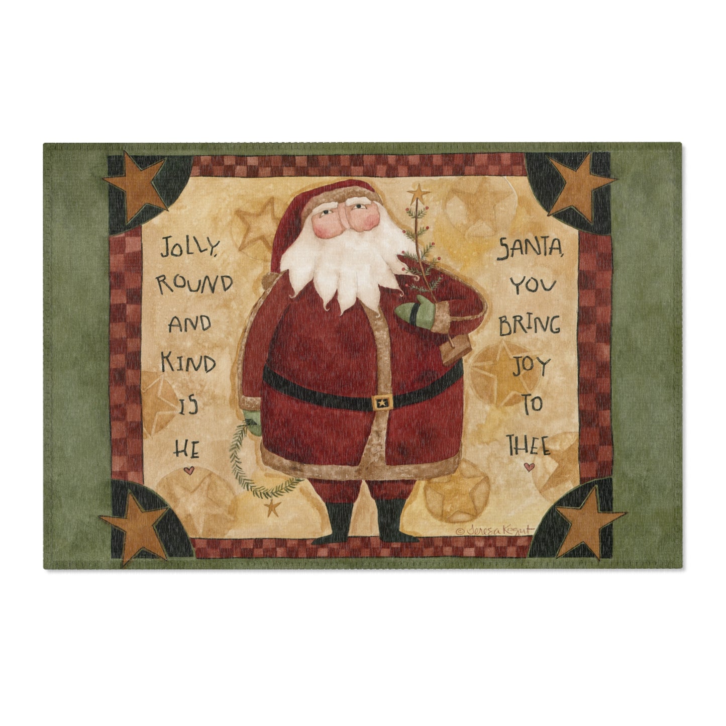 Jolly Round Santa Area Rug
