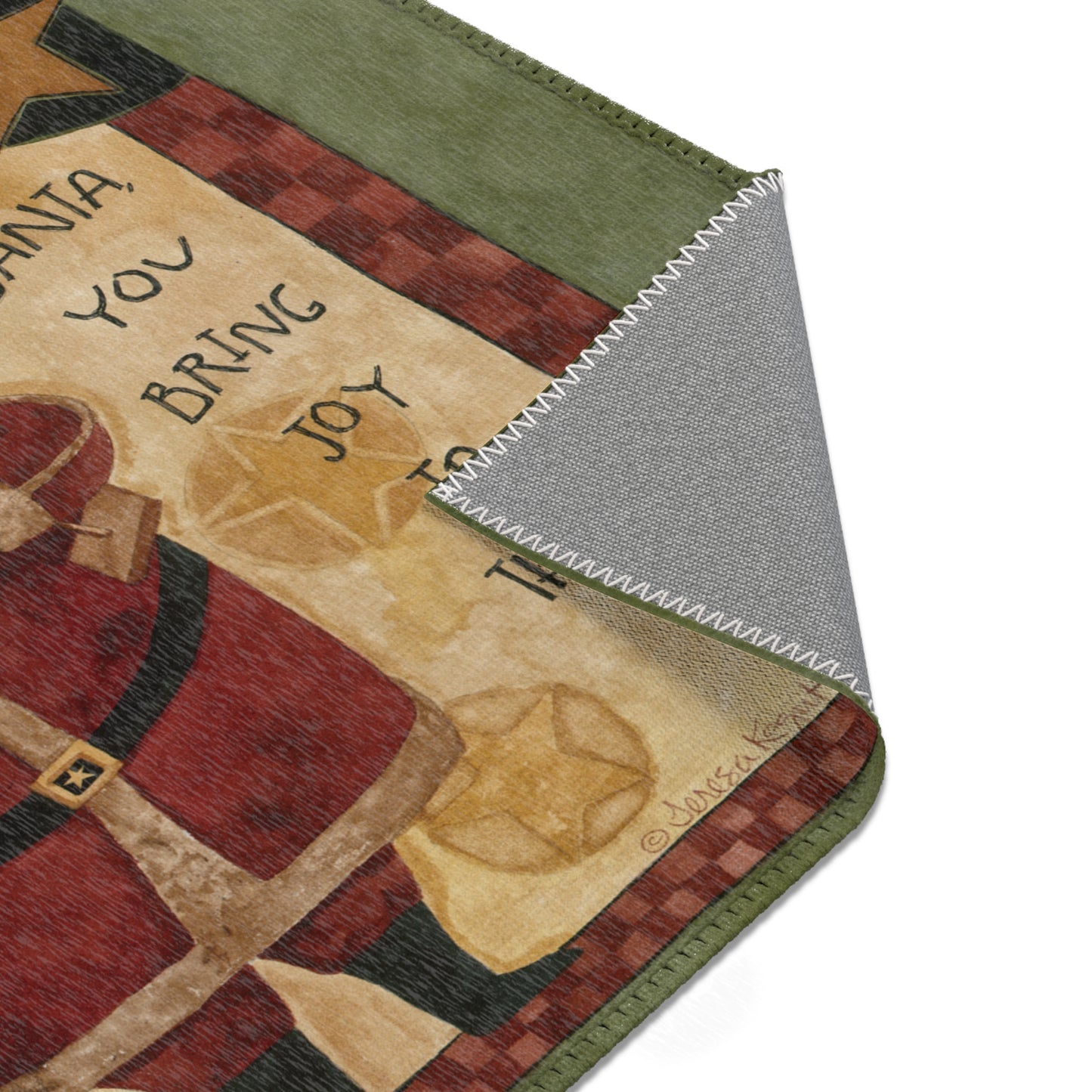 Jolly Round Santa Area Rug